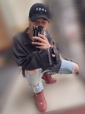 「ANDGEEBEE（アンジービー）のアイテム（その他）」を使った、sayakaさん（レディース・163cm）の秋コーディネート