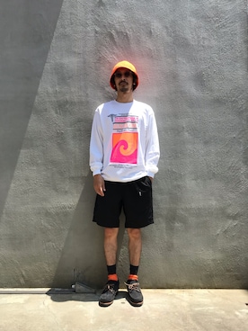 「KNOW WAVE（ノウ ウェイブ）のアイテム」を使った、kakimoto hisatakaさん（メンズ・176cm）の夏コーディネート