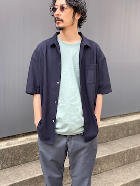 「WILD THINGS（ワイルドシングス）のアイテム（スラックス）」を使った、kakimoto hisatakaさん（メンズ・176cm）の夏コーディネート