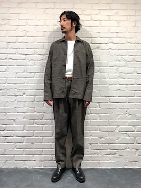 「グレンチェック」｜「アイテム（ブルゾン）」を使った、kakimoto hisatakaさん（メンズ・176cm）の秋コーディネート