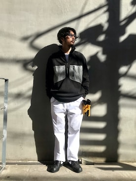 「AF1」｜「アイテム（ブルゾン）」を使った、kakimoto hisatakaさん（メンズ・176cm）の冬コーディネート