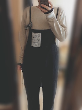 「select MOCA（セレクトモカ）のアイテム（つなぎ/オールインワン）」を使った、なおたさん（レディース・157cm）の冬コーディネート
