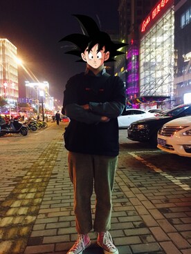 「Balenoのアイテム」を使った、来根士力架さん（メンズ・171cm）の春コーディネート