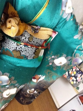 「アイテム（浴衣、グリーン系）」を使った、流れ星☆ミさん（レディース・161cm）の冬コーディネート