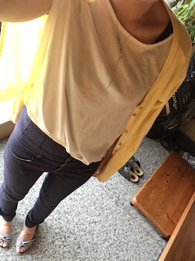 「GAL FIT（ギャルフィット）のアイテム（Tシャツ/カットソー、ホワイト系）」を使った、流れ星☆ミさん（レディース・161cm）の夏コーディネート