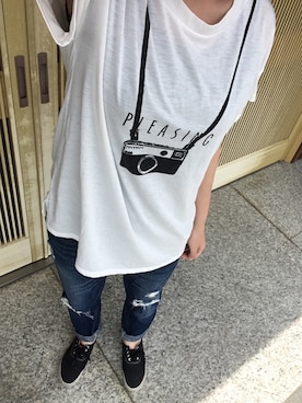 「ARROW（アロー）のアイテム（パンツ）」を使った、流れ星☆ミさん（レディース・161cm）の夏コーディネート