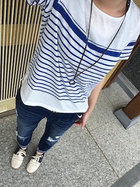 「ARROW（アロー）のアイテム（パンツ）」を使った、流れ星☆ミさん（レディース・161cm）の夏コーディネート