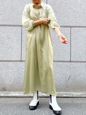 「シア―ブラウス」｜「アイテム（ブーツ）」を使った、yukoさん（レディース・161cm）の冬コーディネート