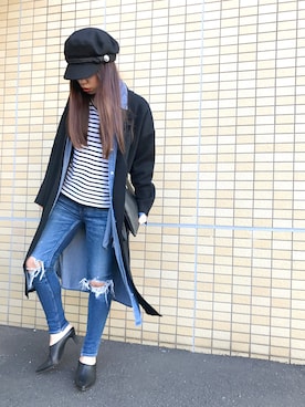「ドラフトエヴリス」｜「アイテム（シャツワンピース）」を使った、ちいさん（レディース・148cm）の春コーディネート