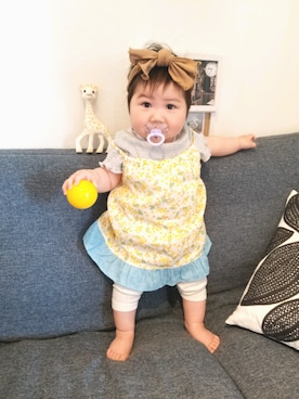 「9ヶ月」｜「アイテム（その他）」を使った、ほっぺちゃん☆さん（キッズ・70cm）の春コーディネート