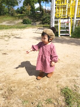 「1歳3ヶ月」｜「アイテム（ワンピース/ドレス）」を使った、ほっぺちゃん☆さん（キッズ・70cm）の秋コーディネート