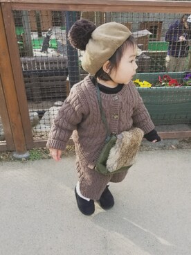 「ニットアップ」｜「アイテム（帽子）」を使った、ほっぺちゃん☆さん（キッズ・80cm）の冬コーディネート