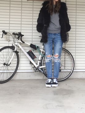 「goa（ゴア）のアイテム（その他アウター）」を使った、ふくみさん（レディース・172cm）の冬コーディネート