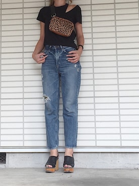 「MOUSSY（マウジー）のWOODEN SOLE SABOT（サンダル）」を使った、ふくみさん（レディース・172cm）の夏コーディネート