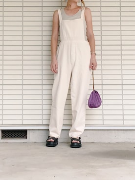 todayful サロペット ライトベージュ TODAYFULのサロペット/オーバーオールを使った「ベージュコーデ