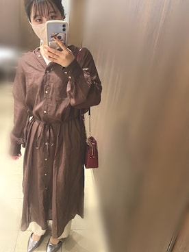 「シアーシャツワンピース」｜marinさん（レディース・152cm）の春コーディネート