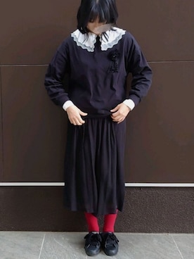 「UNIQLO（ユニクロ）の50色ソックス（消臭機能付き）（ソックス/靴下）」を使った、M ON Oさん（レディース・171cm）の冬コーディネート