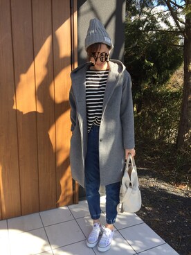 「CONVERSE（コンバース）のconverse（コンバース） ALL STAR OX（オールスターOX）（スニーカー）」を使った、ゆあんさん（レディース・168cm）の冬コーディネート