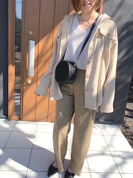 「ラウンドバッグ」｜「アイテム（アクセサリー）」を使った、ゆあんさん（レディース・168cm）の春コーディネート