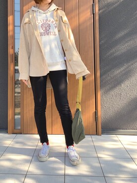 「TODAYFUL（トゥデイフル）のコーデュロイシャツ（シャツ/ブラウス）」を使った、ゆあんさん（レディース・168cm）の春コーディネート