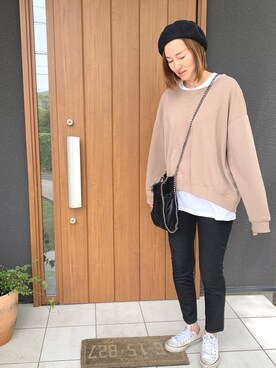 「H&M DIVIDED（エイチアンドエム　ディヴァイデッド）のアイテム（スウェット）」を使った、ゆあんさん（レディース・168cm）の春コーディネート