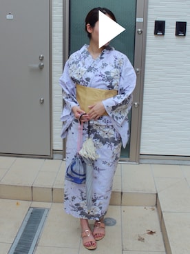 「ふりふ（フリフ）のアイテム（浴衣）」を使った、Misaoさん（レディース・162cm）の夏コーディネート