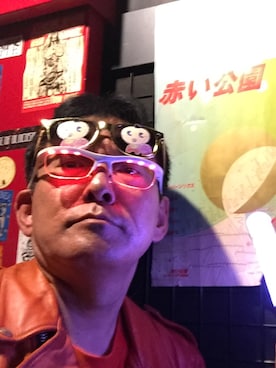 「アイテム（ライダースジャケット、オレンジ系）」を使った、HiroakiKomakiさん（メンズ・172cm）の春コーディネート