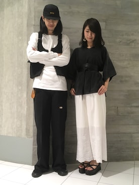 「カップル」｜「アイテム（その他アウター）」を使った、gotsuboさん（レディース・160cm）の春コーディネート
