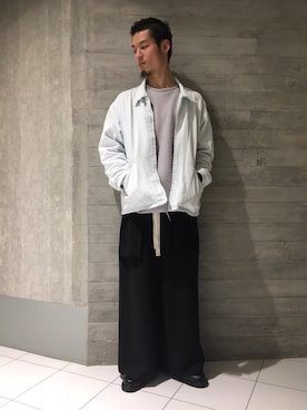 「HARE（ハレ）のキモウTRベイカーパンツ(HARE)（その他パンツ、ブラック系）」を使った、gotsuboさん（レディース・160cm）の冬コーディネート