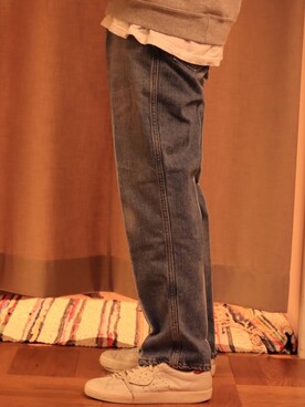 「プルオーバーパーカー」｜「アイテム（スウェット）」を使った、h.さん（メンズ・170cm）の春コーディネート