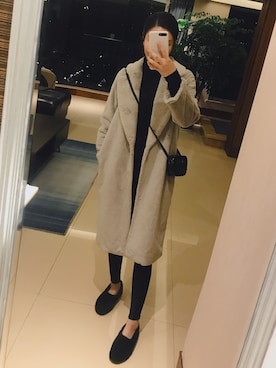 「毛糸」｜莫莉儿さん（レディース・170cm）の冬コーディネート