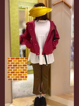 「Furryrate（ファーリーレート）のアイテム（パンツ）」を使った、ぽしゃけさん（レディース・163cm）の秋コーディネート