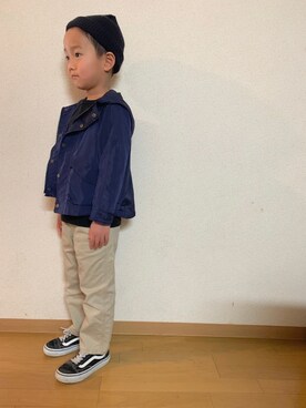 「ワッフル」｜「アイテム（マウンテンパーカー）」を使った、ayatakeさん（キッズ・120cm）の春コーディネート