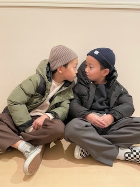 「お揃い」｜「アイテム（ジャケット/アウター）」を使った、ayatakeさん（キッズ・120cm）の冬コーディネート