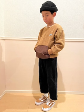 「TRUNIKA（トラニカ）のアイテム（パンツ）」を使った、ayatakeさん（キッズ・120cm）の冬コーディネート