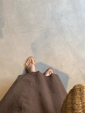 「GAP（ギャップ）のアイテム（サンダル、ベージュ系）」を使った、nanakoさん（レディース・164cm）の冬コーディネート