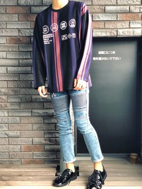 「SHAREEF（シャリーフ）のアイテム（スニーカー）」を使った、SENA☆さん（メンズ・179cm）の冬コーディネート