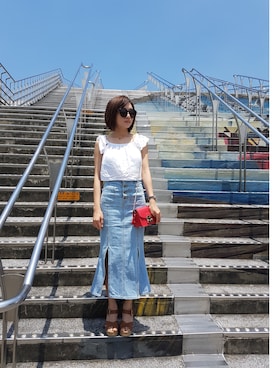 「ALDO（アルド）のアイテム（サンダル）」を使った、哲さん（レディース・158cm）の夏コーディネート