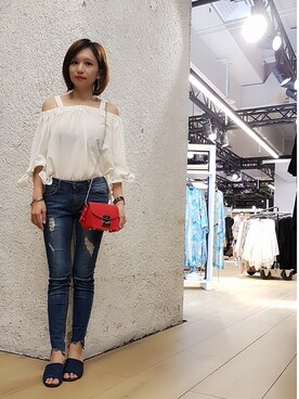 「BEAMS（ビームス）のアイテム（その他トップス）」を使った、哲さん（レディース・158cm）の夏コーディネート