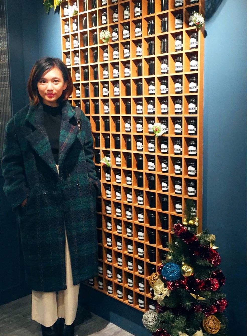 「jouetieのアイテム（ナイロンジャケット、グリーン系）」を使った、哲さん（レディース・158cm）の冬コーディネートの1枚目の写真