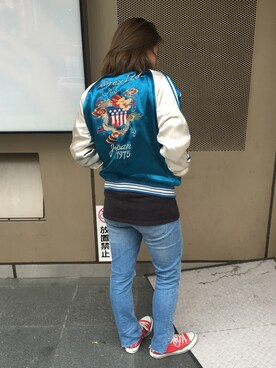 「blue」｜「アイテム（ブルゾン）」を使った、AIKAさん（レディース・158cm）の冬コーディネート