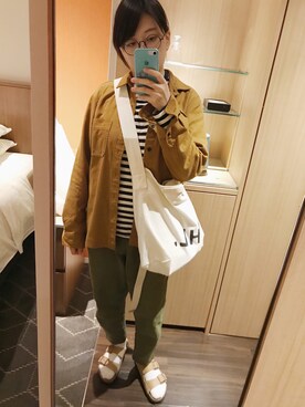 「plain-me（プレインミー）のアイテム（パンツ）」を使った、妏倢さん（レディース・162cm）の秋コーディネート