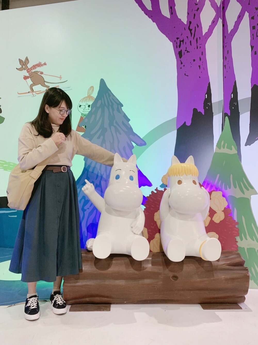 「moomin、ムーミン」｜「MEIER.Qのアイテム（トップス、ベージュ系）」を使った、妏倢さん（レディース・162cm）の冬コーディネートの1枚目の写真