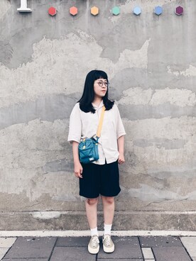 「plain-me（プレインミー）のアイテム（パンツ）」を使った、妏倢さん（レディース・162cm）の夏コーディネート