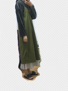 「RETRO GIRL（レトロガール）のアイテム（ジャンパースカート）」を使った、nnnowearさん（レディース・158cm）の春コーディネート