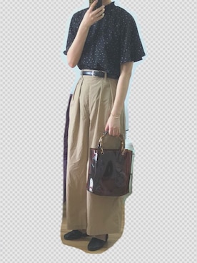 「Samansa Mos2 blue（サマンサモスモスブルー）のアイテム（ローファー）」を使った、nnnowearさん（レディース・158cm）の春コーディネート