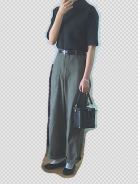 「OZOC（オゾック）のアイテム（ハンドバッグ）」を使った、nnnowearさん（レディース・158cm）の春コーディネート