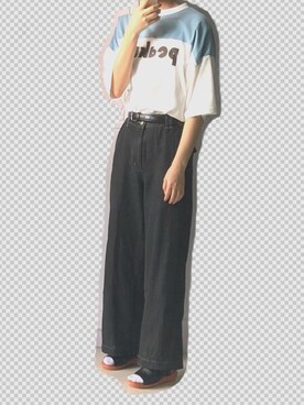 「BOBSON（ボブソン）のアイテム（シューズ）」を使った、nnnowearさん（レディース・158cm）の夏コーディネート