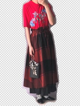 「Samansa Mos2 blue（サマンサモスモスブルー）のアイテム（ローファー）」を使った、nnnowearさん（レディース・158cm）の夏コーディネート