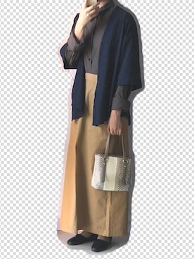 「Samansa Mos2 blue（サマンサモスモスブルー）のアイテム（ローファー）」を使った、nnnowearさん（レディース・158cm）の秋コーディネート